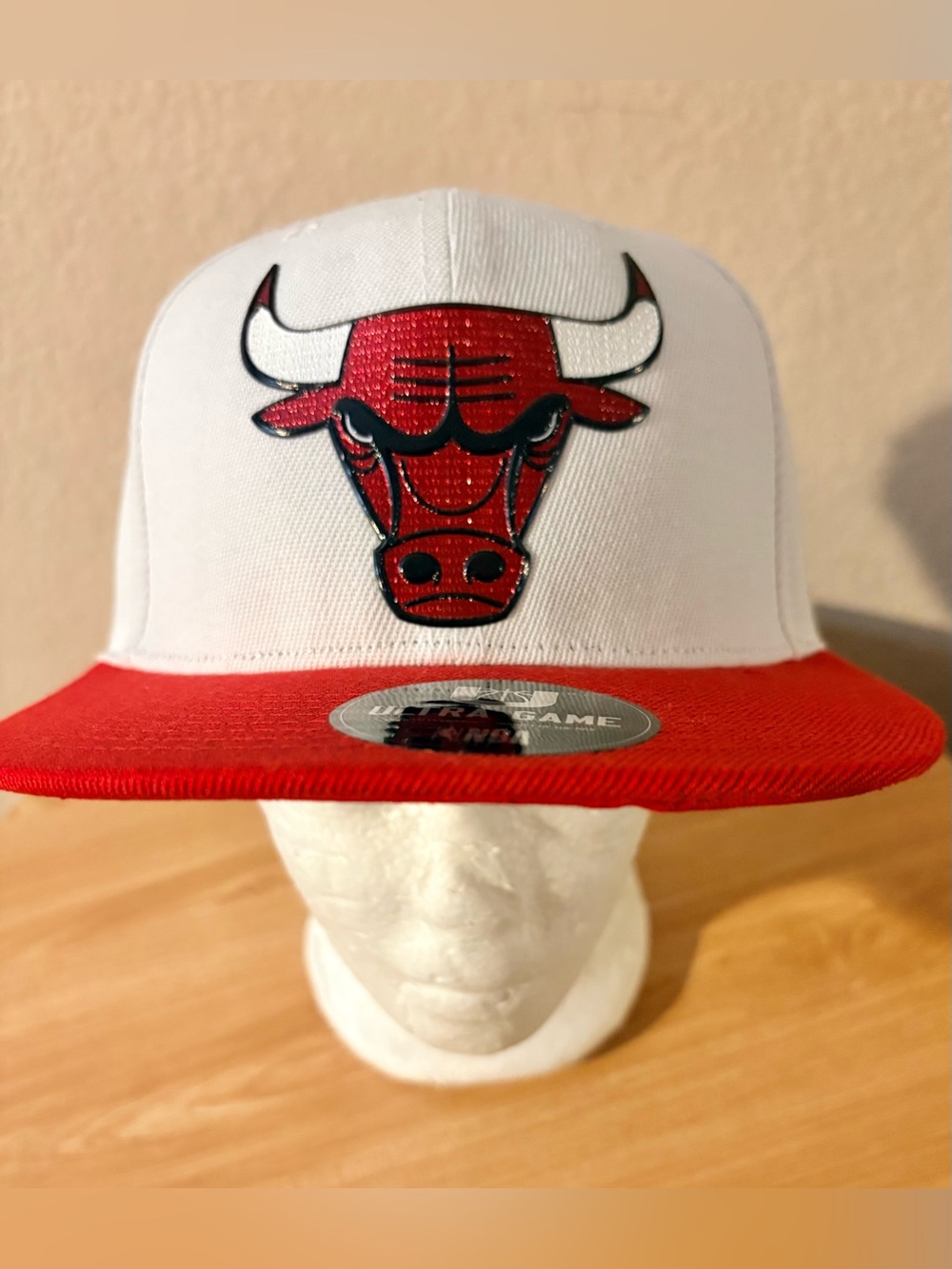 Ultra Game Chicago Bulls Red White NBA Hat Snapback Hat Basketball Cap New